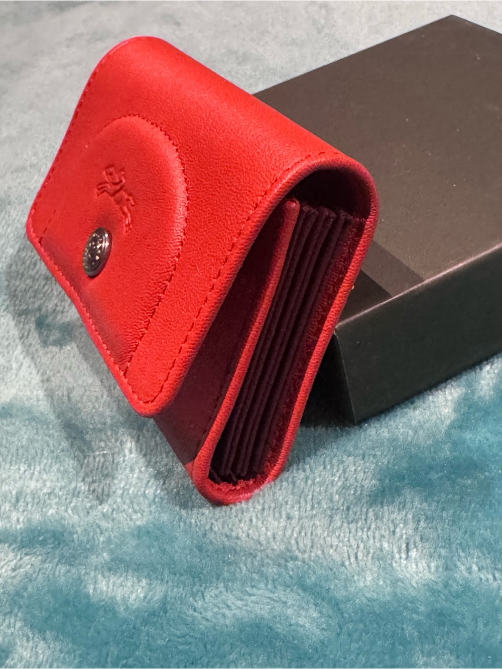 Longchamp Le Pliage Xtra Leather Flap Card Case - Saffron - Picture 6 of 8